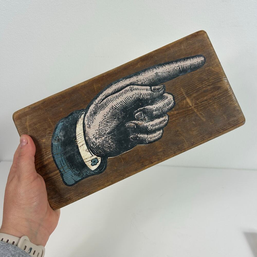 Vintage 1962 Handmade Wooden Bar Sign American Finger Point Uncle Sam 11x5.5